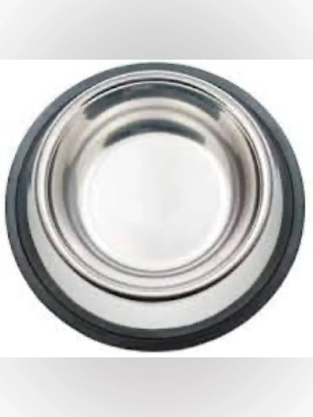 Stainless Steel Non-Slip Dog Feeding Bowls - Set of 3 (Silver with Black Base)